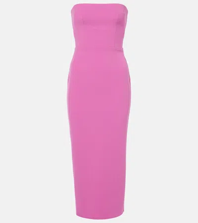 Alex Perry Strapless Satin Draped Dress In Pink