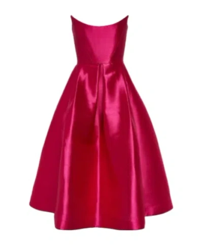 Alex Perry Strapless Midi Dress In Red
