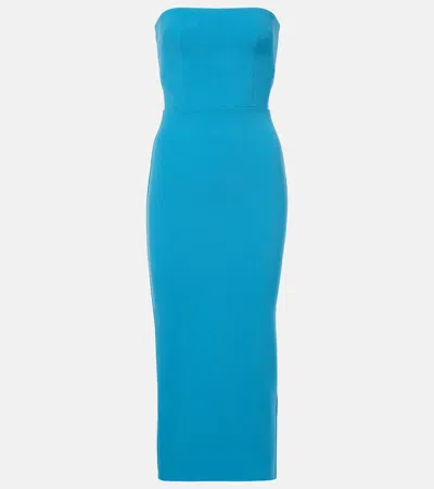 Alex Perry Strapless Midi Dress In Turquoise