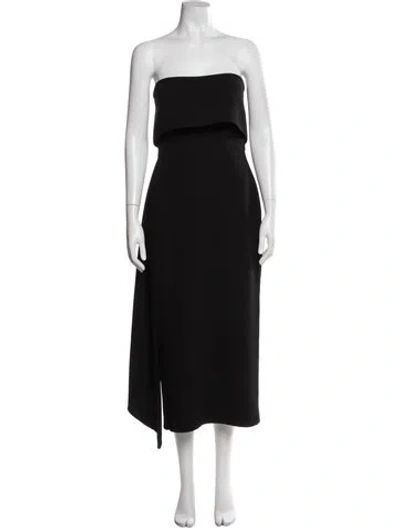 Pre-owned Alex Perry Strapless Midi Length Dress In Black