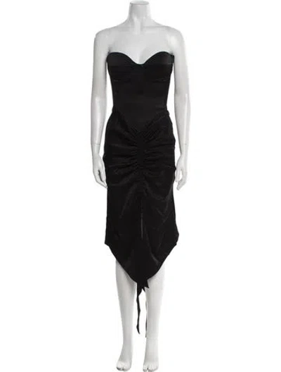 Pre-owned Alex Perry Strapless Midi Length Dress In Black