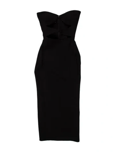 Pre-owned Alex Perry Strapless Midi Length Dress In Black
