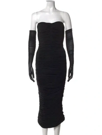 Pre-owned Alex Perry Strapless Midi Length Dress In Black