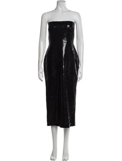 Pre-owned Alex Perry Strapless Midi Length Dress In Black