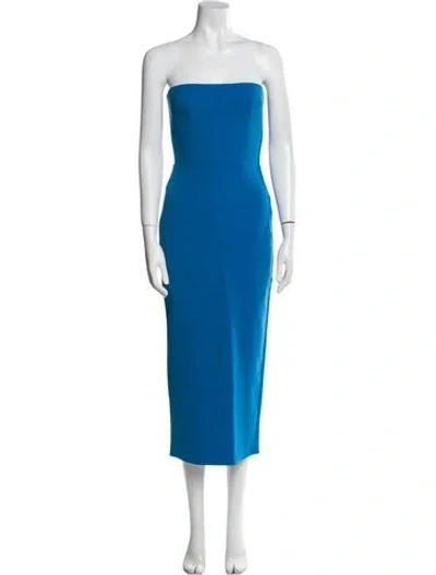 Pre-owned Alex Perry Strapless Midi Length Dress In Blue