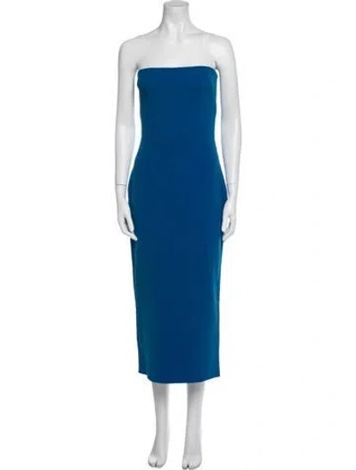 Pre-owned Alex Perry Strapless Midi Length Dress In Blue