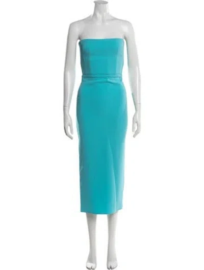 Pre-owned Alex Perry Strapless Midi Length Dress In Blue