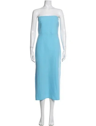 Pre-owned Alex Perry Strapless Midi Length Dress In Blue