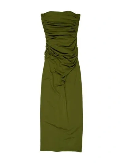 Pre-owned Alex Perry Strapless Midi Length Dress In Green