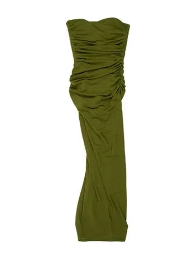 Pre-owned Alex Perry Strapless Midi Length Dress In Green