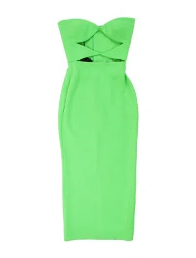 Pre-owned Alex Perry Strapless Midi Length Dress In Green
