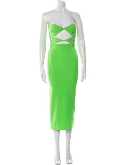 Pre-owned Alex Perry Strapless Midi Length Dress In Green