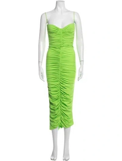 Pre-owned Alex Perry Strapless Midi Length Dress In Green