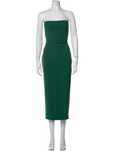 Pre-owned Alex Perry Strapless Midi Length Dress In Green