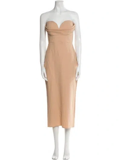 Pre-owned Alex Perry Strapless Midi Length Dress In Neutral