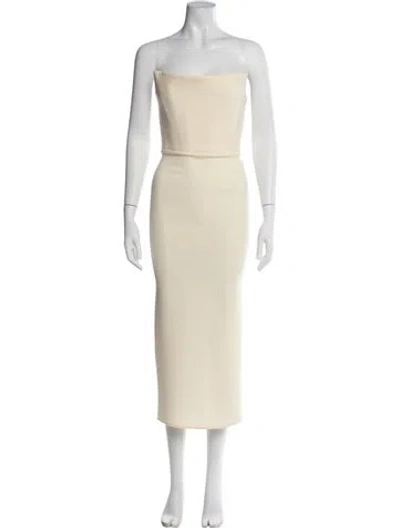 Pre-owned Alex Perry Strapless Midi Length Dress In Neutral