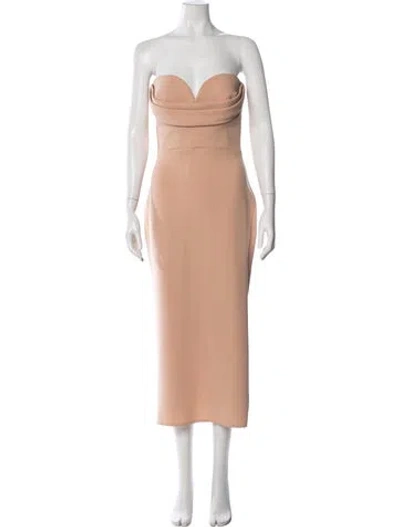 Pre-owned Alex Perry Strapless Midi Length Dress In Neutral