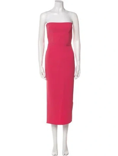 Pre-owned Alex Perry Strapless Midi Length Dress In Pink