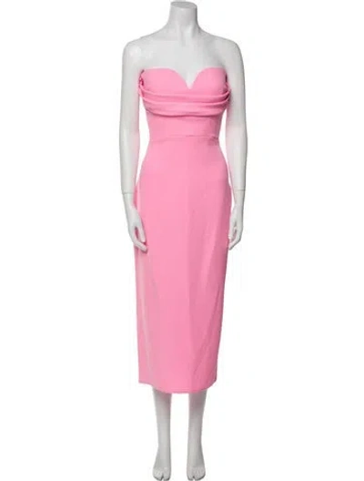 Pre-owned Alex Perry Strapless Midi Length Dress In Pink