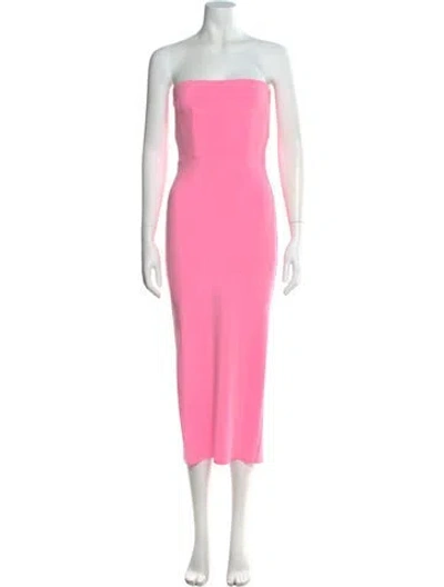 Pre-owned Alex Perry Strapless Midi Length Dress In Pink