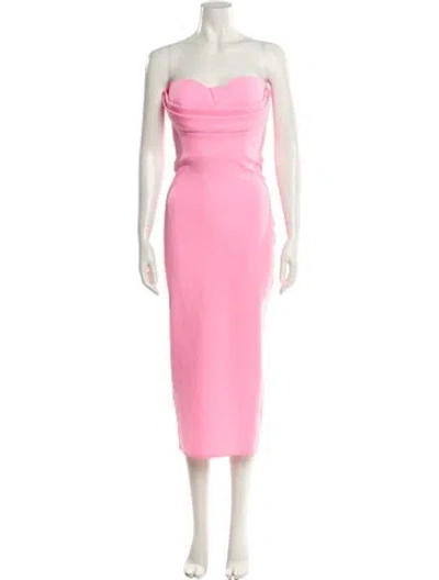 Pre-owned Alex Perry Strapless Midi Length Dress In Pink