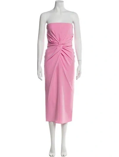 Pre-owned Alex Perry Strapless Midi Length Dress In Pink