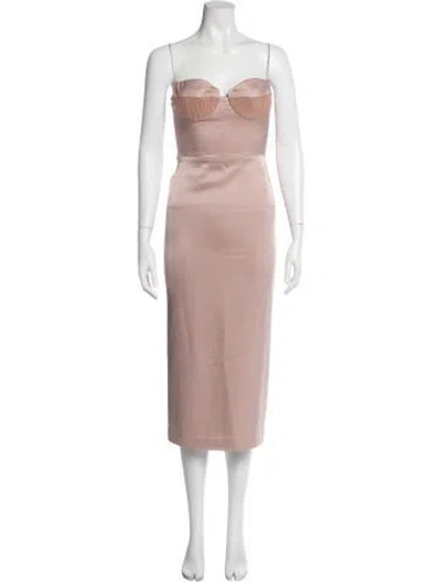 Pre-owned Alex Perry Strapless Midi Length Dress In Pink