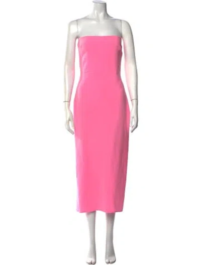Pre-owned Alex Perry Strapless Midi Length Dress In Pink
