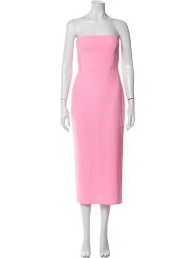 Pre-owned Alex Perry Strapless Midi Length Dress In Pink