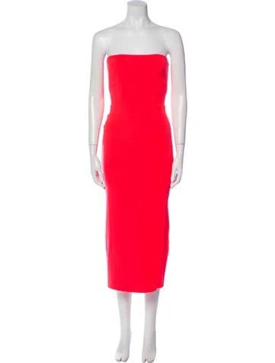 Pre-owned Alex Perry Strapless Midi Length Dress In Red