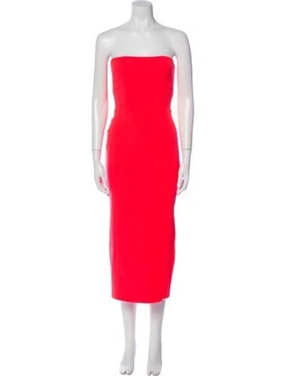 Pre-owned Alex Perry Strapless Midi Length Dress In Red