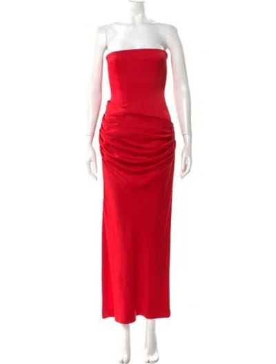 Pre-owned Alex Perry Strapless Midi Length Dress In Red