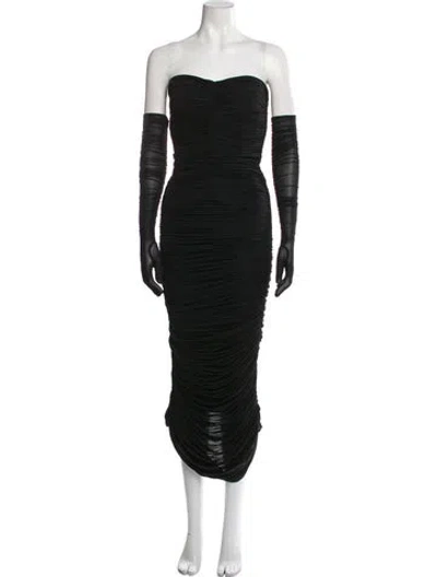 Pre-owned Alex Perry Strapless Midi Length Dress W/ Tags In Black