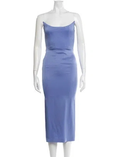 Pre-owned Alex Perry Strapless Midi Length Dress W/ Tags In Blue