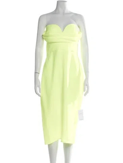 Pre-owned Alex Perry Strapless Midi Length Dress W/ Tags In Green
