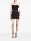 Alex Perry Stretch-mesh Strapless Mini Dress In Black
