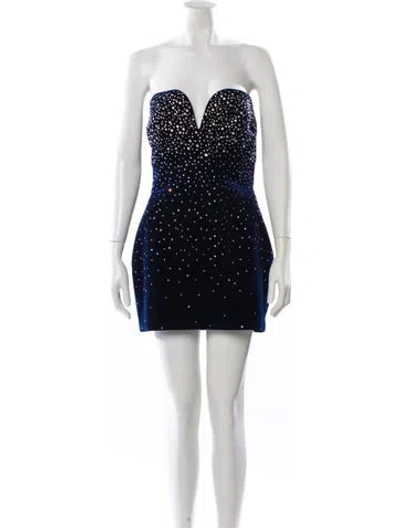 Pre-owned Alex Perry Strapless Mini Dress In Blue
