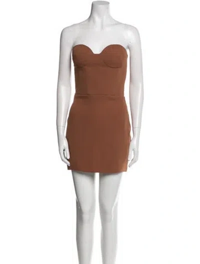 Pre-owned Alex Perry Strapless Mini Dress In Neutral