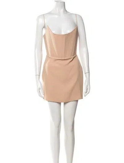 Pre-owned Alex Perry Strapless Mini Dress In Neutrals