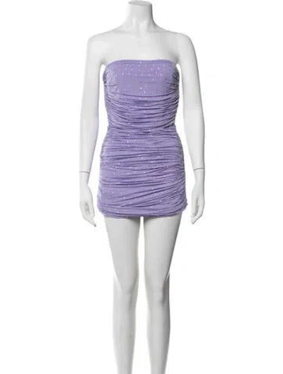 Pre-owned Alex Perry Strapless Mini Dress In Purple
