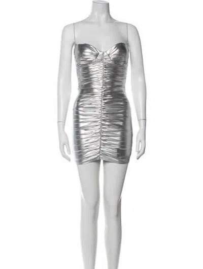 Pre-owned Alex Perry Strapless Mini Dress In Silver