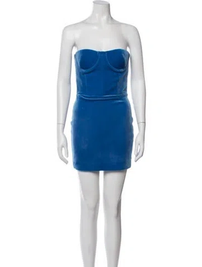 Pre-owned Alex Perry Strapless Mini Dress W/ Tags In Blue