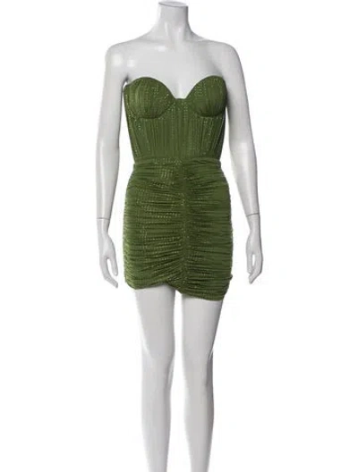 Pre-owned Alex Perry Strapless Mini Dress W/ Tags In Green