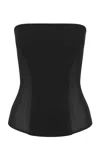 Alex Perry Strapless Power Mesh Corset Top In Black