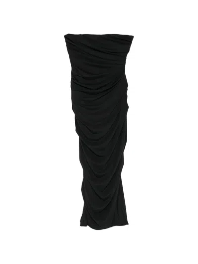 Alex Perry Strapless Ruched Dress In Black