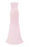 Alex Perry Strapless Satin Crepe Corset Gown In Pink