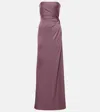 ALEX PERRY STRAPLESS SATIN CRÊPE GOWN