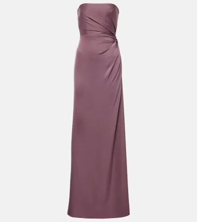 Alex Perry Strapless Satin Crêpe Gown In Pink