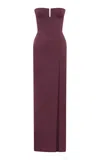 Alex Perry Strapless Satin-crepe Gown In Purple