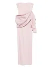 Alex Perry Strapless Satin Maxi Dress In Pink